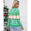 BLUEMING Sweater for Women Crew Neck Long Sleeves Knitted Reindeer Snowflakes Soft Casual Pullover Sweaters - 2 of 4