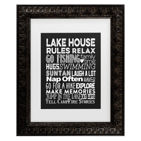 Trademark Fine Art - Marcee Duggar Lake House Rules Matted Framed Art - image 1 of 4