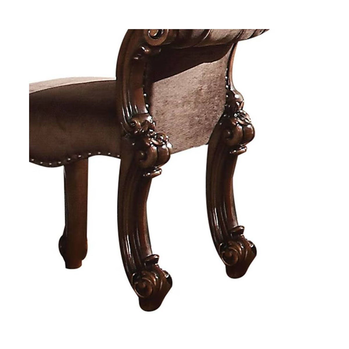 Acme Furniture Vendome Accent Chair Fabric/Cherry Finish - thumbnail 4