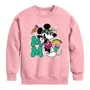 Boys' - Disney - Mickey Mouse Sunglasses Graphic Long Sleeve Fleece Sweatshirt - 1 of 3