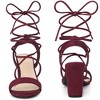 Perphy Women's Lace Up Slingback Block High Heels Sandals - 2 of 4