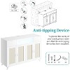 47" Sideboard，Buffet Cabinet with 4 Rattan Doors & 2 Drawers，Power Outlet & LED Light - 4 of 4