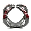 Slickblue Stainless Steel Cuff Ring, Multi-Series Crystal Feature, Women’s Fashion Ring, IP Light Black, Sizes 5-10 - 3 of 4