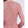 INSPIRE CHIC Women's Floral Lace V Neck Long Sleeve Cocktail Wedding Bodycon Dress - 4 of 4