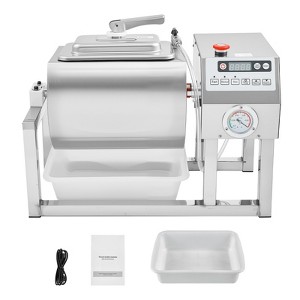 VEVOR Commercial Meat Tumbler Marinator, 20L Vacuum Tumbler Marinating Machine with Bidirectional Rotation and 3-Speed, Silver - 1 of 4
