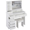 NicBex Vanity Desk with Mirror 41" Vanity with Sliding Mirror and Built-in Socket, Makeup Table Set with Cushioned Stool, Hair Dryer Stand - 2 of 4