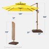 Best Choice Products 10ft Square Woodgrain Pattern 2-Tier Outdoor Solar LED Cantilever Umbrella w/ Base - 2 of 4