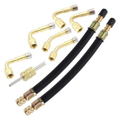Unique Bargains 9 Pcs Tire Valve Stem Extension Dual Extender Pipe 7.1" for Car Truck Pickup RV