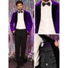 Lars Amadeus Men's Peak Collar Wedding Party Prom Velvet Suit Jackets - 4 of 4