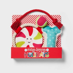 Gift Box Dog Rope Plush Toy Set - 4pk - Wondershop™ - 1 of 3