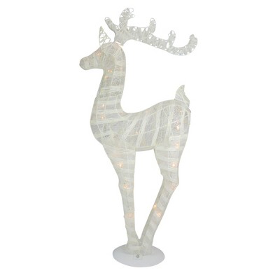 Northlight 36" White and Silver Glitter LED Lighted Reindeer Christmas Tabletop Decor