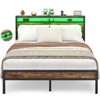 Aheaplus Platform Bed Frame with Charged Station and LED Lights - 2 of 4