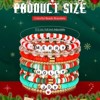 Chery Life 10-Pack Christmas Holiday Bracelet Set - Festive Polymer Clay Heishi Stretch Bracelets with Joyful Messages - 3 of 4