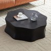 35.4" Modern Petal Coffee Table with Sculptural Base, Low Round Fiberglass Top for Living Room or Lounge -3irtyhousy - 2 of 4