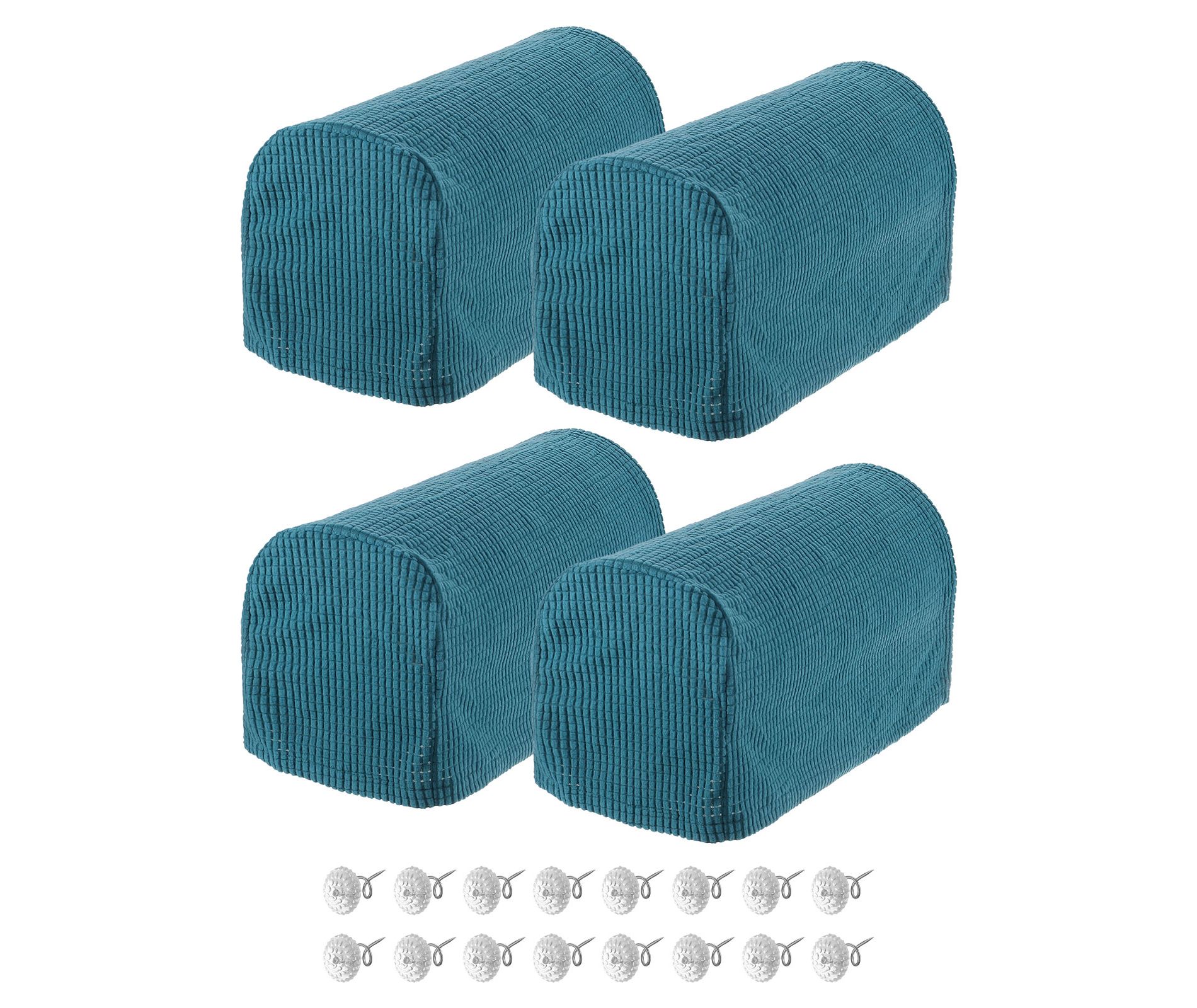 Unique Bargains Stretchy Anti-Slip Sofa Couch Armchair Covers 4 Pcs Peacock Blue