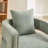 Okak 360° Swivel Accent Chair with Weathered Wood Base,Modern Open Back Armchair for Living Room,Bedroom - 4 of 4