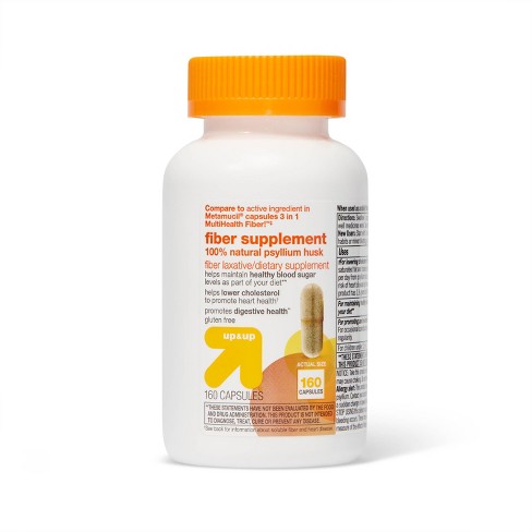 Psyllium Fiber Supplement Capsules - 160ct - up & up™ - image 1 of 4