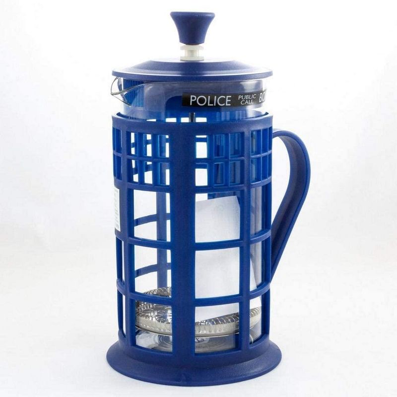 Seven20 Doctor Who 34oz Tardis French Press | Glass Carafe | Plunger | Filter, 1 of 5