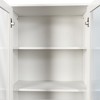 Gulches 70.87"H White Display Storage Cabinet, 4-Tier Pull-Out Shelves & 2 Glass Doors, Modern Wooden Pantry for Kitchen, Living & Dining Room - 3 of 4