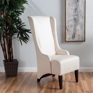 Accent Chair with Birch Wood Legs, Comfortable High Backrest Dining Chair - 1 of 4