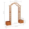 vidaXL Garden Arch with Planters, Arch Trellis, Solid Fir Wood - 4 of 4