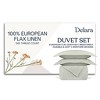Delara 100% European Flax Linen Duvet Cover Set, Ultra Soft Smooth & Breathable with 8 Internal Ties - 4 of 4