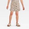 Grayson Mini Toddler Girls' Flutter Sleeve Leopard Printed & French Terry Shorts Set - Beige - 4 of 4