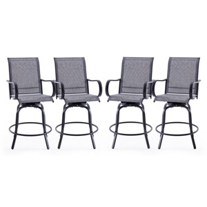 Syemin Patio Seating Sets, wivel Bar Stools Set of 4, Ergonomic Design, All Weather Use for Patio, Balcony and Poolside, Gray, 25.2"*25.2"*48.6" - 1 of 4