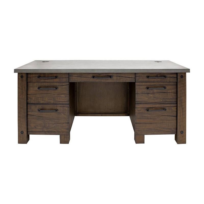 68&#34; Jasper Double Pedestal Desk Brown - Martin Furniture, 1 of 12