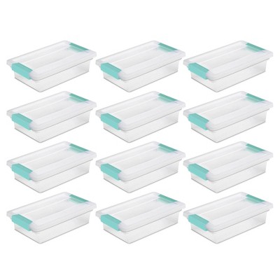 Sterilite Small Clip Box, Stackable Storage Bin With Latching Lid, Plastic  Container To Organize Office, Crafts, Home, Clear Base And Lid, 24-pack :  Target
