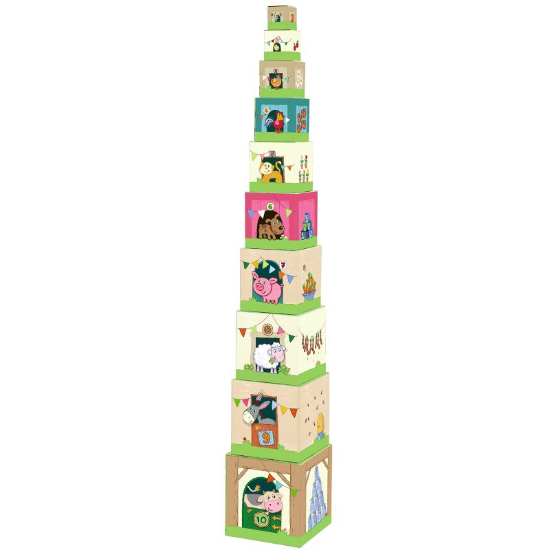 HABA On the Farm Sturdy Cardboard Nesting & Stacking Cubes, 1 of 11