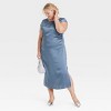 Women's Short Sleeve Ruched Midi Shift Dress - A New Day™ - 3 of 3