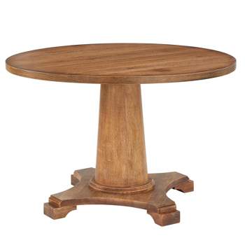 Atwood Round Dining Table Weathered Driftwood Brown  - Buylateral
