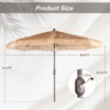 Aoodor Thatch Patio Umbrella, Tiki Style Outdoor Umbrella with Crank Lift for Poolside, Backyard, Beach - Natural Straw Look (No Base) - 4 of 4
