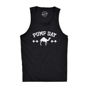 Mens Pump Day Funny Camel Hump Day Workout Sleeveless Fitness Tank Top - Crazy Dog Men's Tank Top - 1 of 4