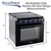 RecPro RV Stove Gas Range 3 Burner Propane Cooktop with Oven, Light Up Controls, Stovetop Cover, without Range Hood, 21" Tall, 51L Capacity, Black - 2 of 4