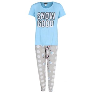 Not a Morning Person Women's  Snow Good Short Sleeve Lounge Set - 1 of 4