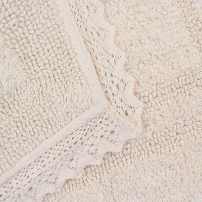 Opulent Beige Cotton Reversible Tufted Bath Rug