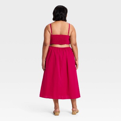 Женские платья A New Day Women's Constructed Flower Midi Dress - A New Day™ Dark Pink L — фото 2