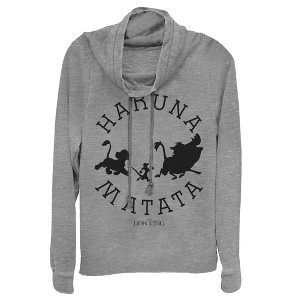 Juniors Womens Lion King Hakuna Matata Means No Worries Cowl Neck Sweatshirt - 1 of 3