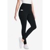 Woman Within Women's Plus Size Fleece-Lined Pocket Legging - S, Black - 3 of 4
