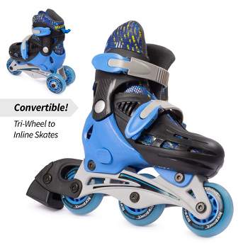 New Bounce Beginner Roller Skates – Convertible Tri-Wheel or Inline Skates - Size US 8-11