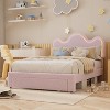 Princess Boucle Bed Frame with LED Lights, Storage Drawers & Adjustable Headboard, No Box Spring Needed - 3 of 4
