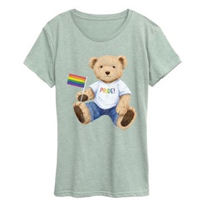 Women's - Instant Message - Pride Teddy Bear Short Sleeve Graphic T-Shirt - 1 of 4