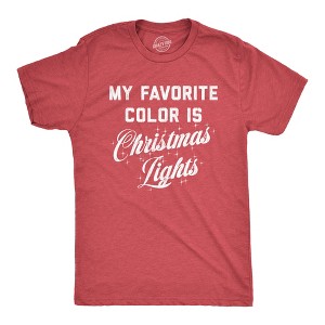Mens My Favorite Color Is Christmas Lights T Shirt Funny Festive Holiday Party Tee - Crazy Dog Men's T Shirt - 1 of 4