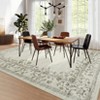 2 x 6 ft Polyester  Imitation Blue Rectangular Hallway Bathroom Entryway Kitchen Office Foldable Flower Printed Modern Washable Area Rug - 3 of 4