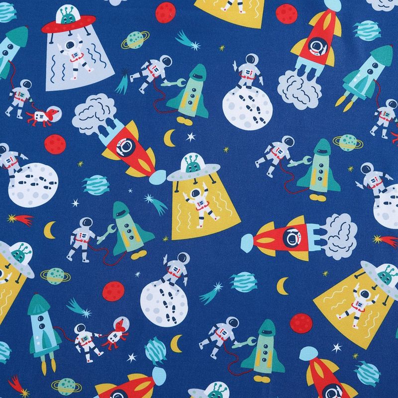 Poppy & Fritz Space Kids Ultra Soft Microfiber- 4 Piece- Sheet Set  Blue- Queen, 2 of 11