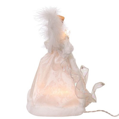 10-Inch White Angel Christmas Tree Topper with Lights