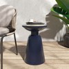 XINGHANZHENXUAN Modern Outdoor Metal End Table, Iron Side Table, Round Accent Table for Patio, Balcony, Living Room - 4 of 4