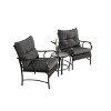 NicBex Outdoor Dining Table Set Wood/Glass Coffee Table with Rattan Rocking Chairs,Patio Furniture Set for Garden,Backyard,Porch - 3 of 4